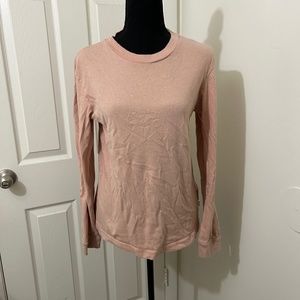 Vans Long Sleeve Light Pink T-Shirt "Vans Girl Gang" on Sleeve Size Small